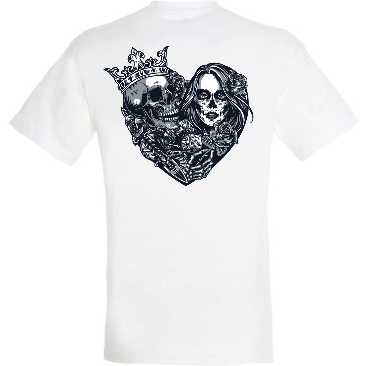 Skull heart - T-shirt à manches courtes Unisexe