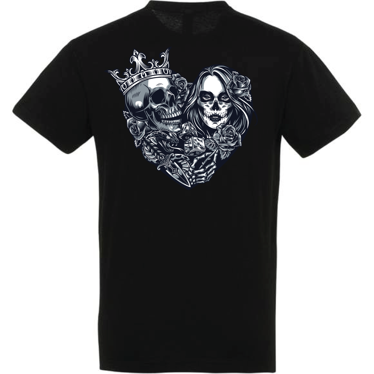 Skull heart - T-shirt à manches courtes Unisexe